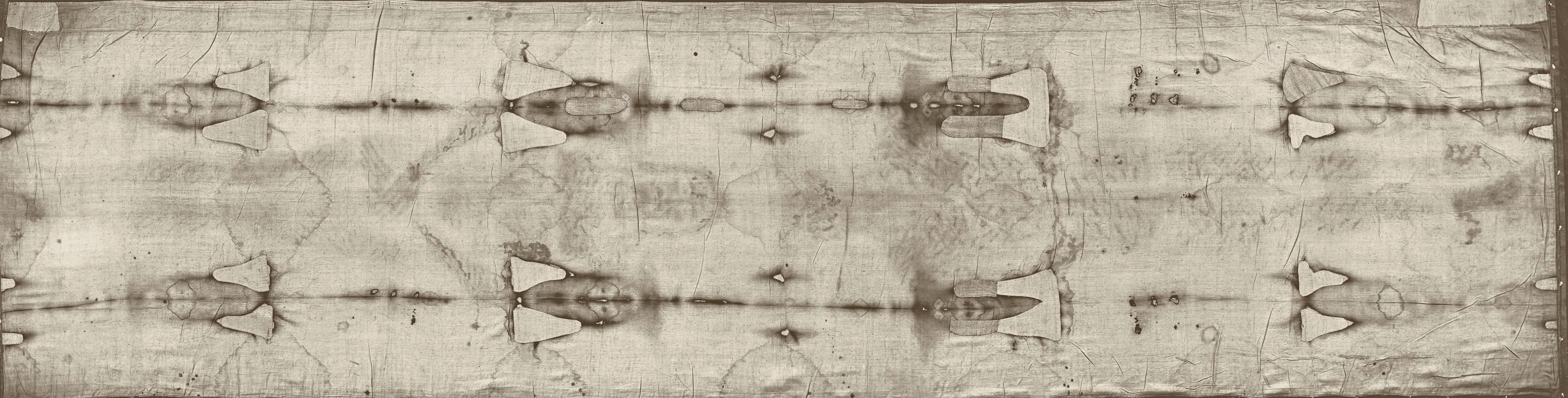 The full Shroud of Turin, front and back image